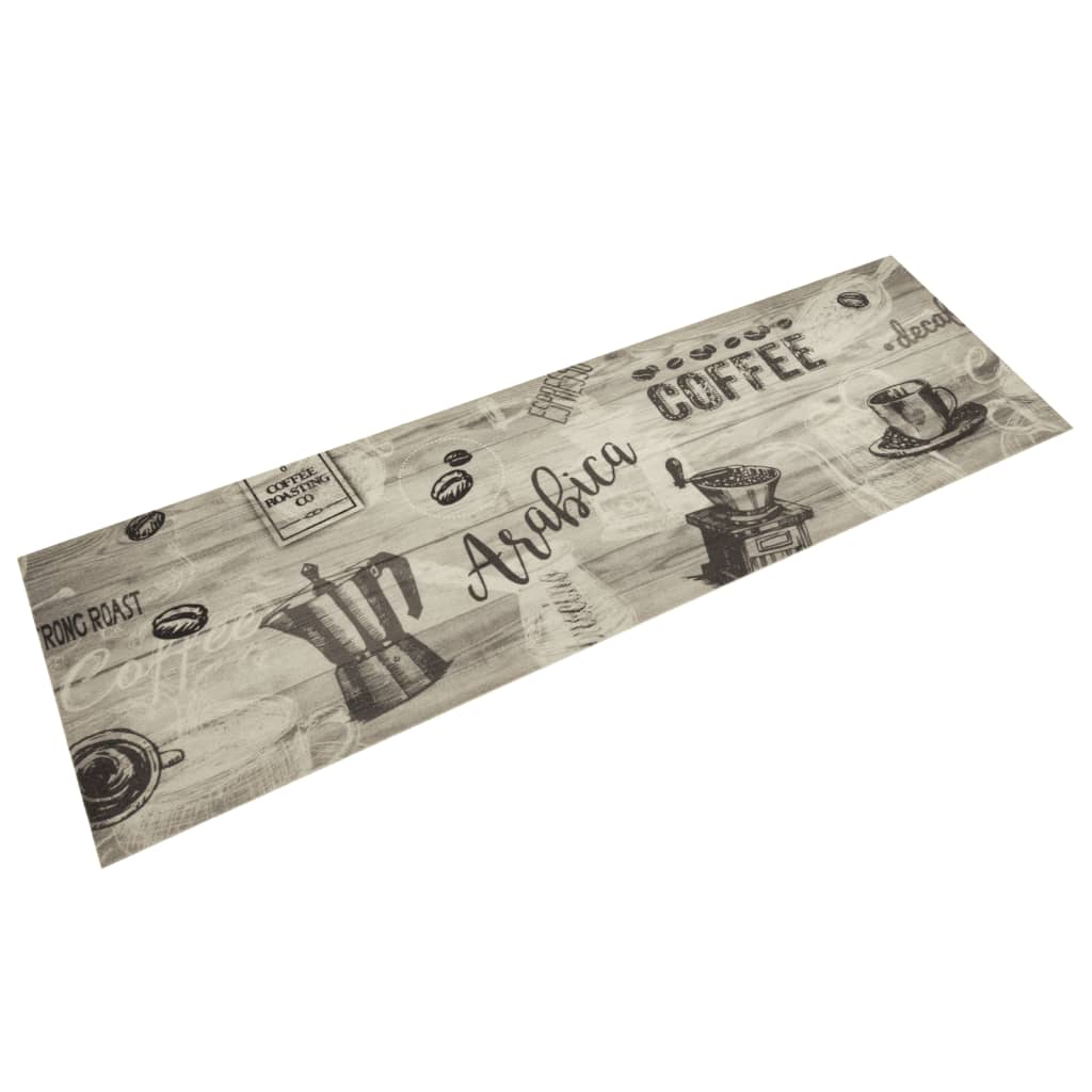 Waschbarer Küchenteppich Kaffee Grau 45x150 cm