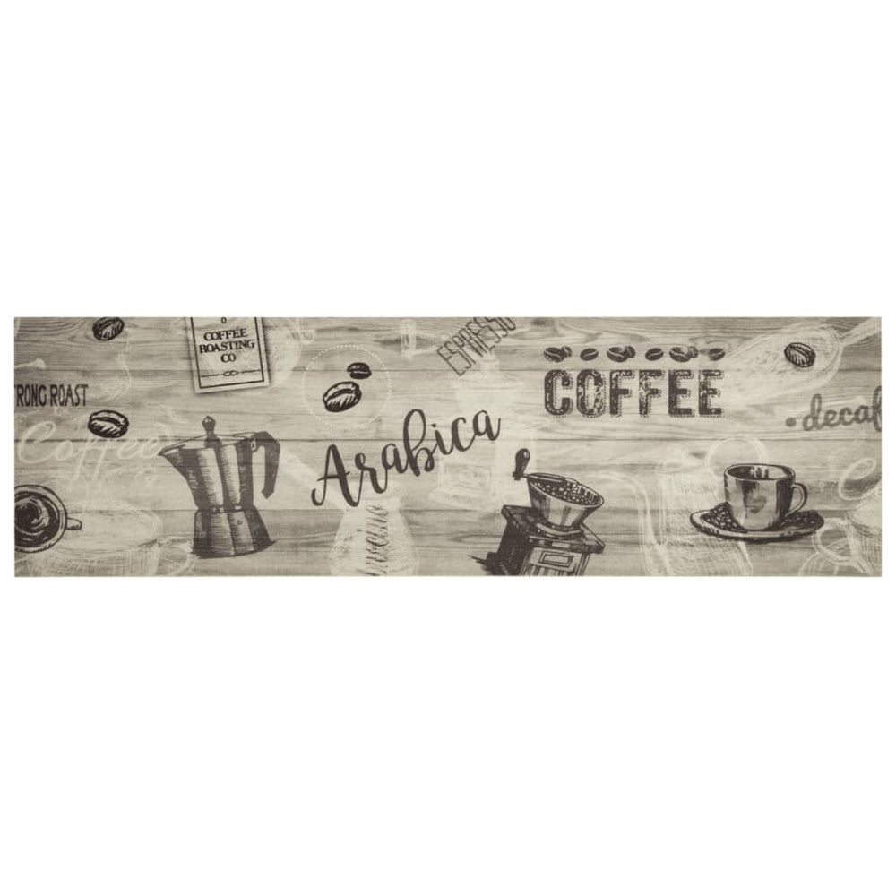 Waschbarer Küchenteppich Kaffee Grau 45x150 cm