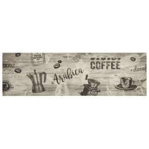 Waschbarer Küchenteppich Kaffee Grau 45x150 cm