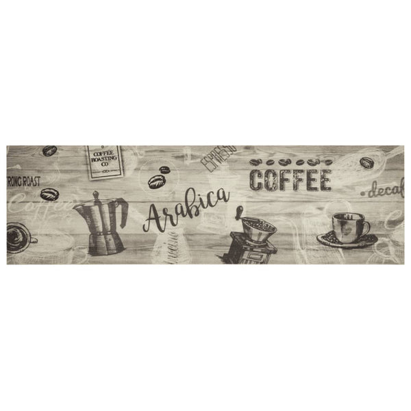 Waschbarer Küchenteppich Kaffee Grau 45x150 cm