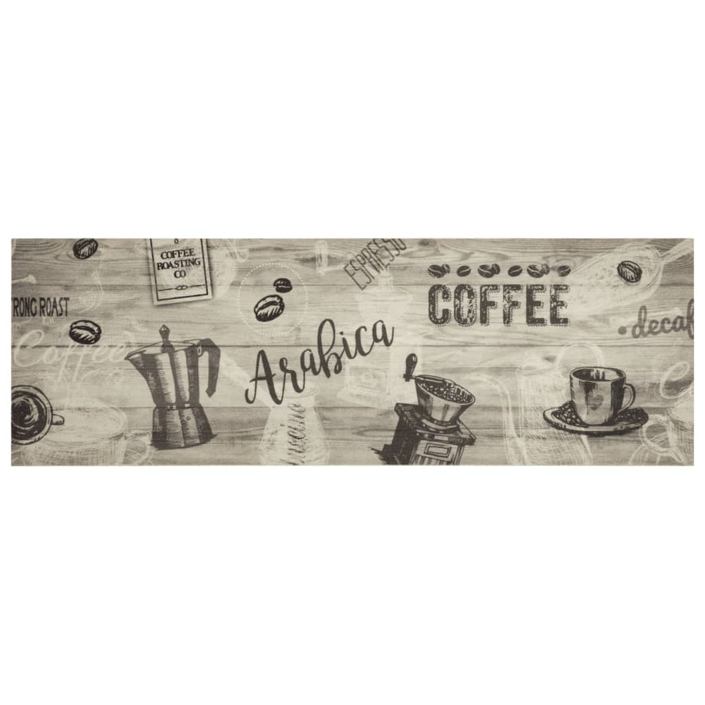 Waschbarer Küchenteppich Kaffee Grau 60x180 cm
