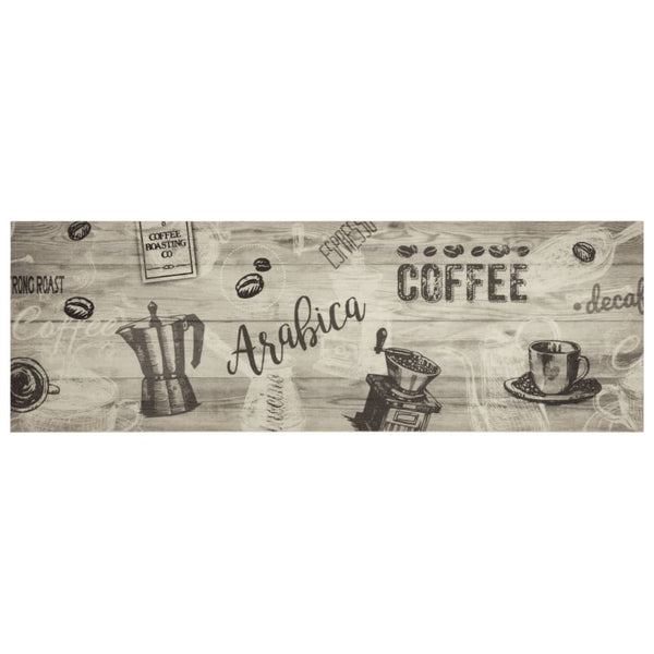 Waschbarer Küchenteppich Kaffee Grau 60x180 cm