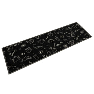 Waschbarer Küchenteppich Morning Schwarz 45x150 cm