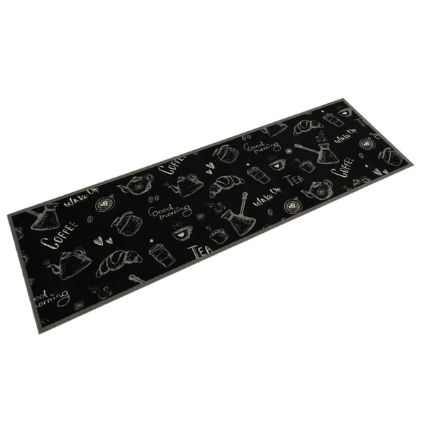 Waschbarer Küchenteppich Morning Schwarz 45x150 cm