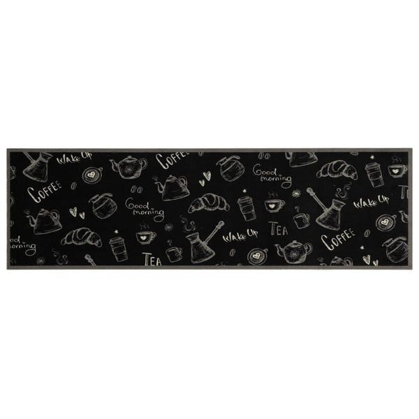 Waschbarer Küchenteppich Morning Schwarz 45x150 cm
