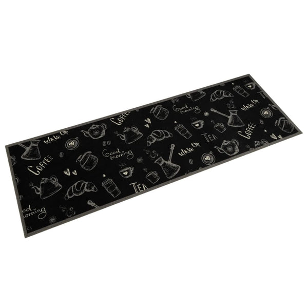 Waschbarer Küchenteppich Schwarz 60x180 cm