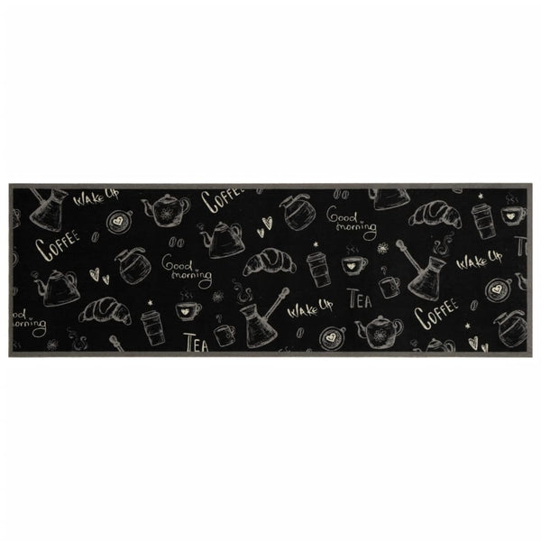 Waschbarer Küchenteppich Schwarz 60x180 cm