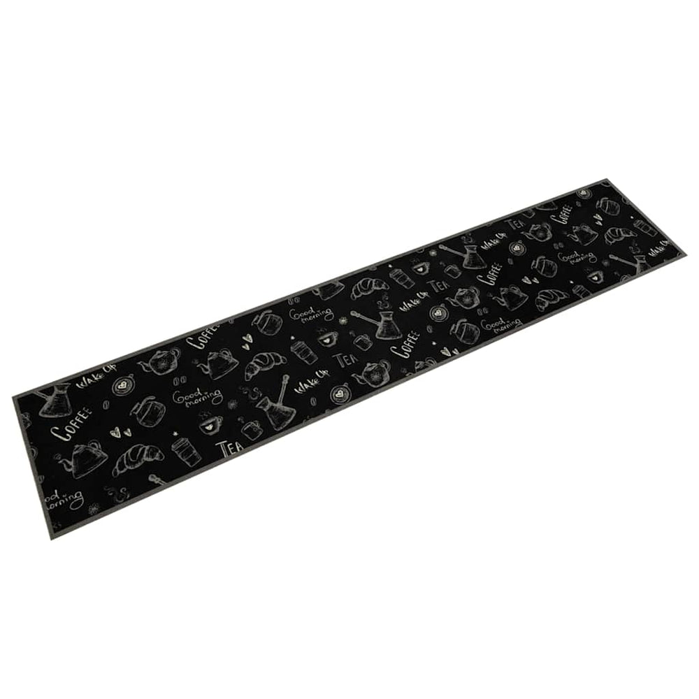 Waschbarer Küchenteppich Schwarz 60x300 cm