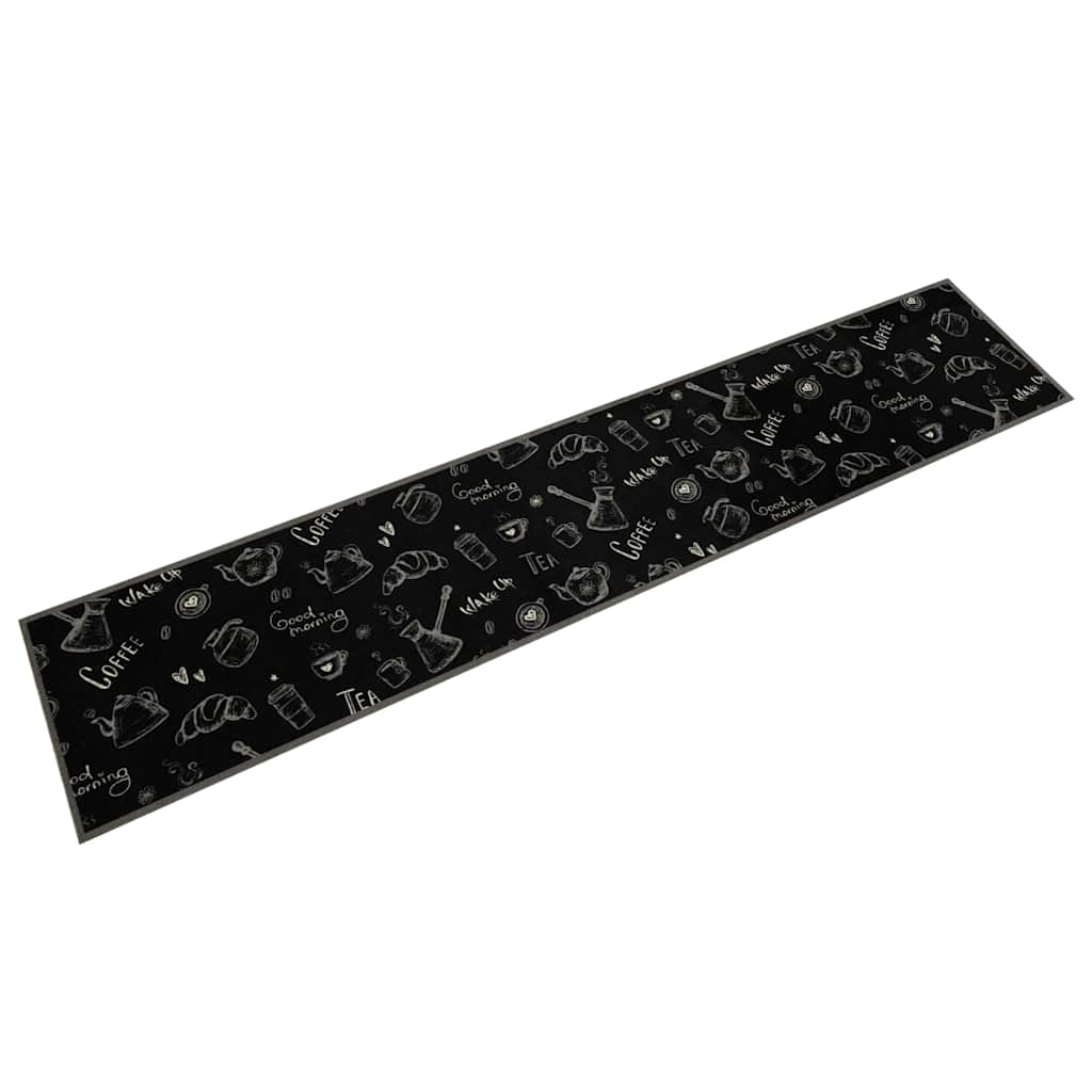Waschbarer Küchenteppich Schwarz 60x300 cm