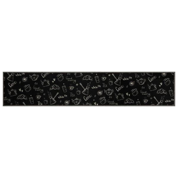 Waschbarer Küchenteppich Schwarz 60x300 cm
