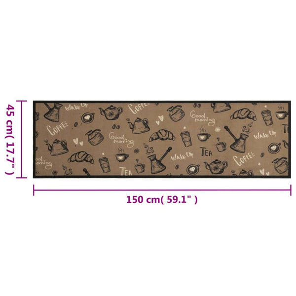 Waschbarer Küchenteppich Morgen Braun 45x150 cm