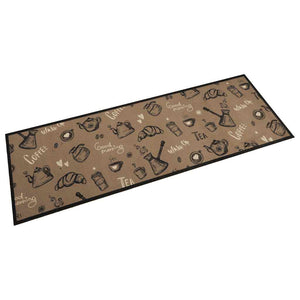 Waschbarer Küchenteppich Braun Samt 60x180 cm