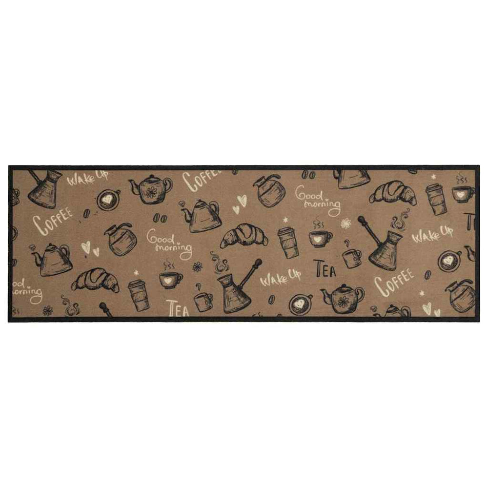 Waschbarer Küchenteppich Braun Samt 60x180 cm