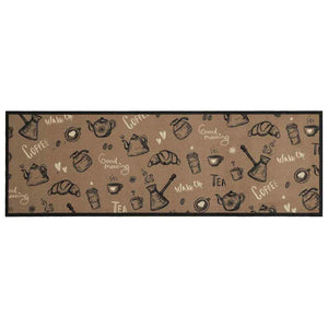 Waschbarer Küchenteppich Braun Samt 60x180 cm