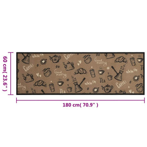Waschbarer Küchenteppich Braun Samt 60x180 cm