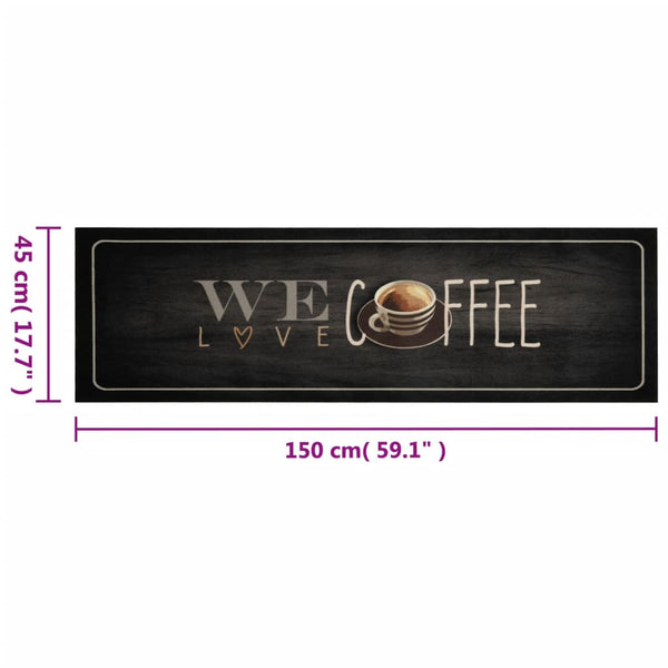 Waschbarer Küchenteppich Kaffee Samt 45x150 cm