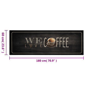 Waschbarer Küchenteppich Kaffee Samt 60x180 cm