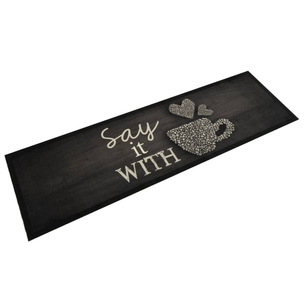 Waschbarer Küchenteppich Tasse Schwarz 45x150 cm