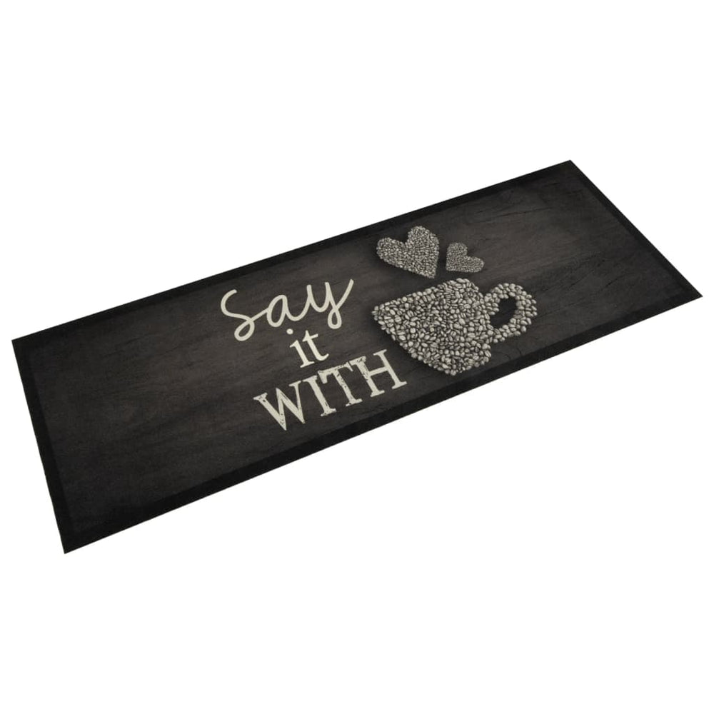 Waschbarer Küchenteppich Tasse Schwarz 60x180 cm