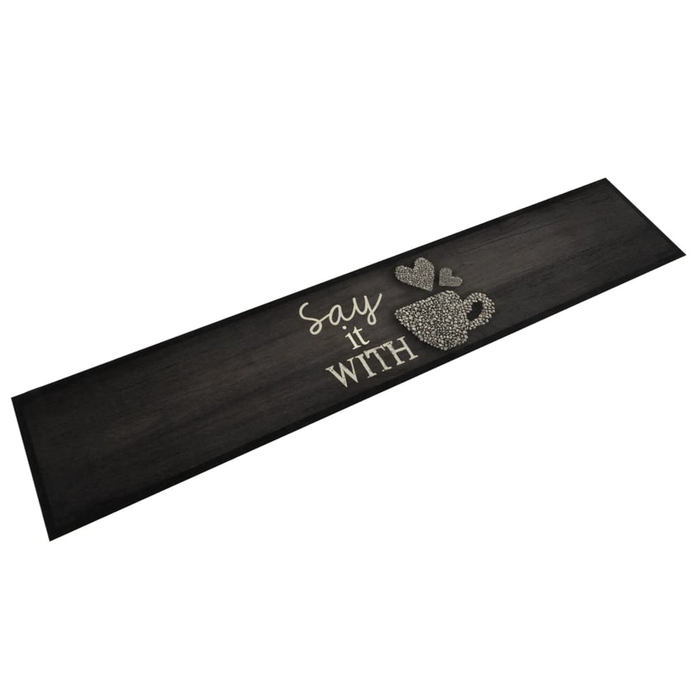 Waschbarer Küchenteppich Tasse Schwarz 60x300 cm