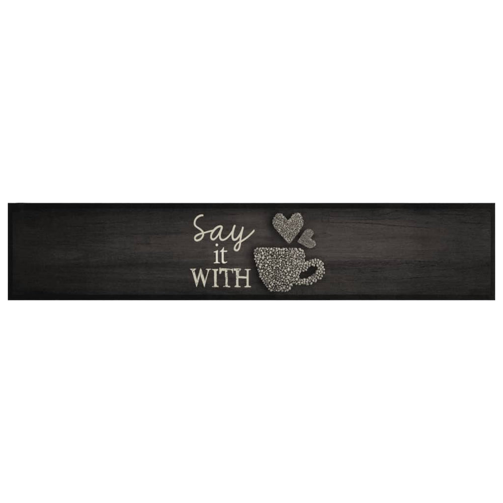 Waschbarer Küchenteppich Tasse Schwarz 60x300 cm