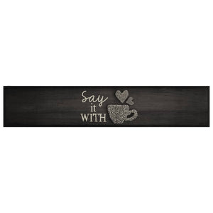 Waschbarer Küchenteppich Tasse Schwarz 60x300 cm