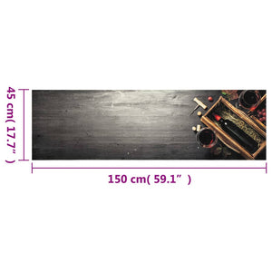 Waschbarer Küchenteppich Weinflasche 45x150 cm
