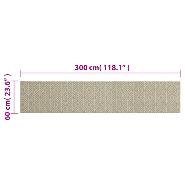 Waschbarer Küchenteppich Blätter Samt 60x300 cm