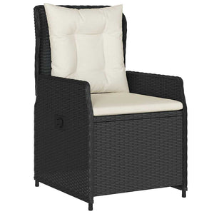 Verstellbare Gartensessel, 2er Set, Poly Rattan Schwarz