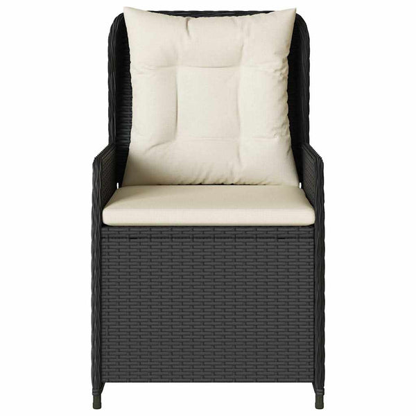 Verstellbare Gartensessel, 2er Set, Poly Rattan Schwarz