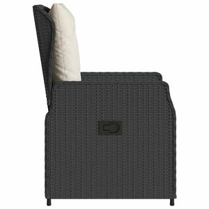 Verstellbare Gartensessel, 2er Set, Poly Rattan Schwarz