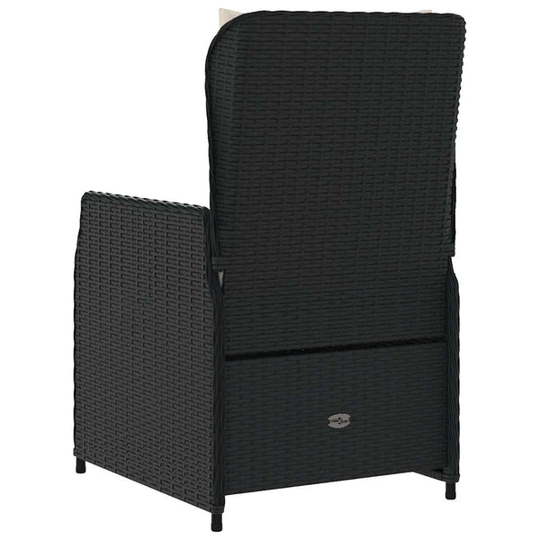 Verstellbare Gartensessel, 2er Set, Poly Rattan Schwarz