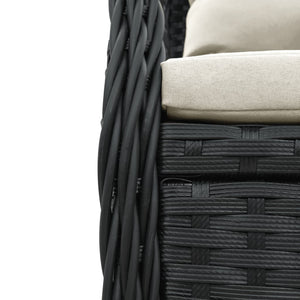 Verstellbare Gartensessel, 2er Set, Poly Rattan Schwarz