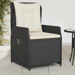 Verstellbare Gartensessel, 2er Set, Poly Rattan Schwarz