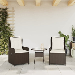 Verstellbare Gartensessel, 2er Set Braun Rattan