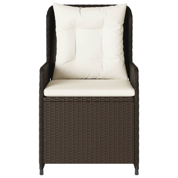 Verstellbare Gartensessel, 2er Set Braun Rattan