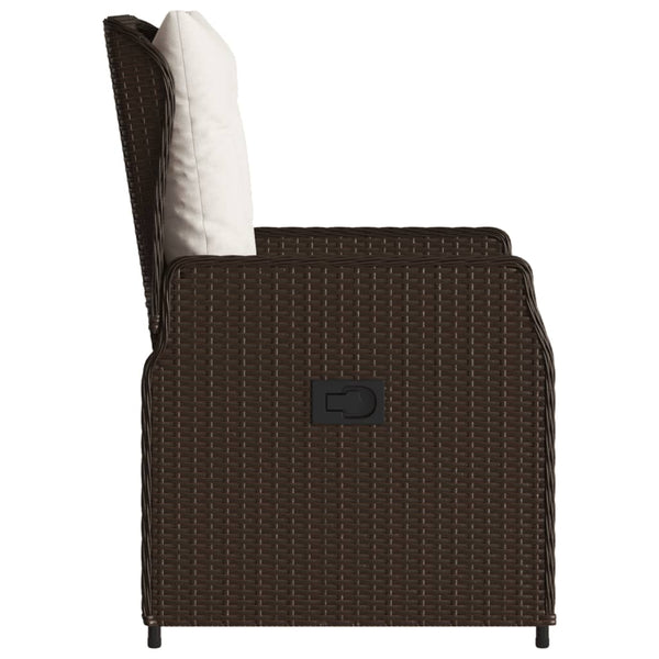 Verstellbare Gartensessel, 2er Set Braun Rattan