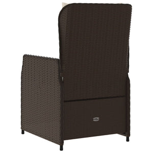 Verstellbare Gartensessel, 2er Set Braun Rattan