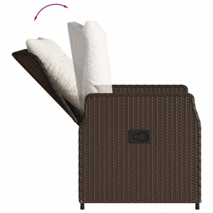 Verstellbare Gartensessel, 2er Set Braun Rattan