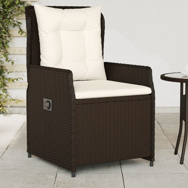 Verstellbare Gartensessel, 2er Set Braun Rattan