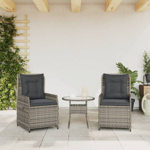 Verstellbare Gartenstühle, 2er Set, Grau