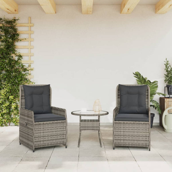 Verstellbare Gartenstühle, 2er Set, Grau