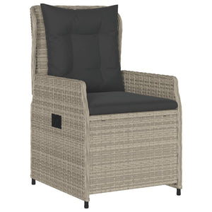 Verstellbare Gartensessel, 2er Set, Hellgrau Rattan