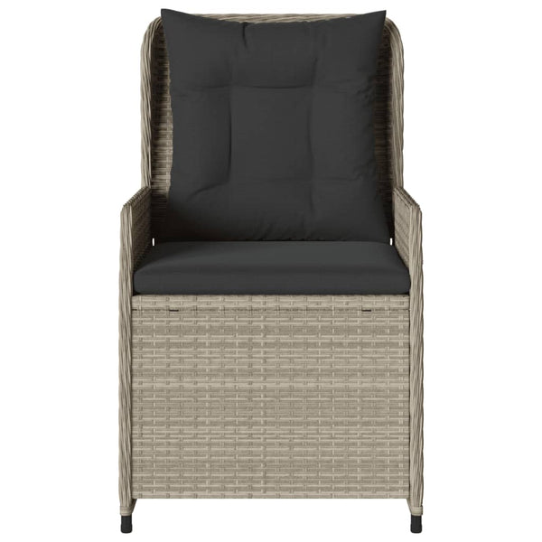 Verstellbare Gartensessel, 2er Set, Hellgrau Rattan