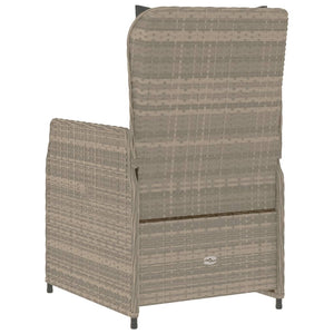 Verstellbare Gartensessel, 2er Set, Hellgrau Rattan