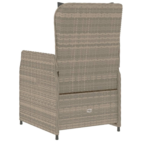 Verstellbare Gartensessel, 2er Set, Hellgrau Rattan