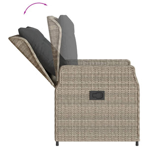 Verstellbare Gartensessel, 2er Set, Hellgrau Rattan