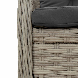 Verstellbare Gartensessel, 2er Set, Hellgrau Rattan