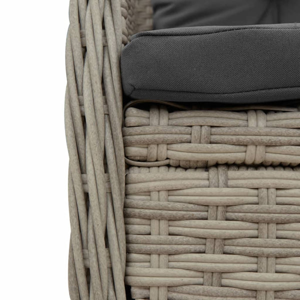 Verstellbare Gartensessel, 2er Set, Hellgrau Rattan