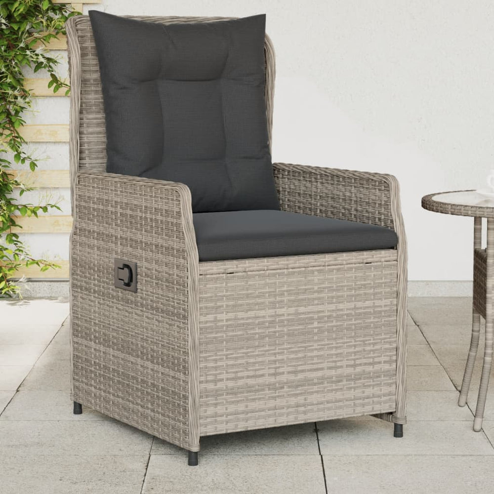 Verstellbare Gartensessel, 2er Set, Hellgrau Rattan